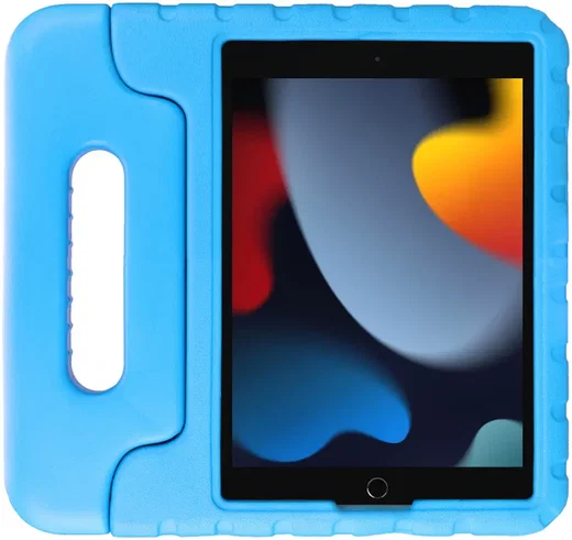 HappyCase blauwe iPad kinderhoes met handvat aan de zijkant